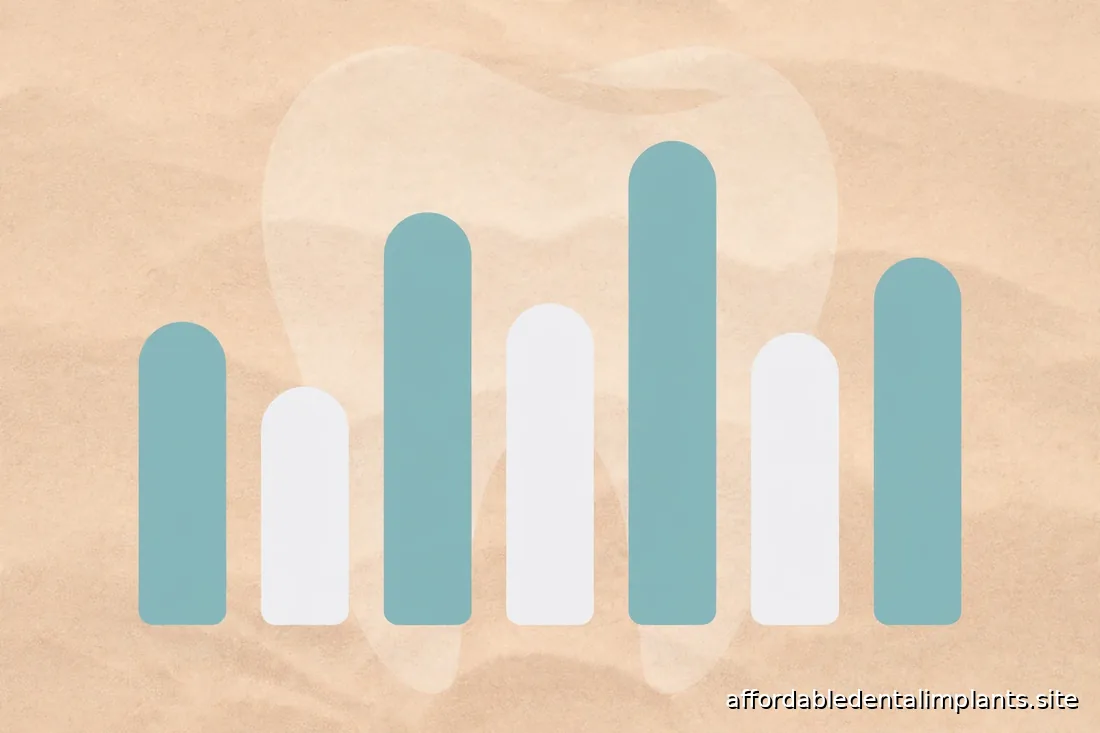 Abstract bar-style graphic illustrating wide price variation for the same dental procedure