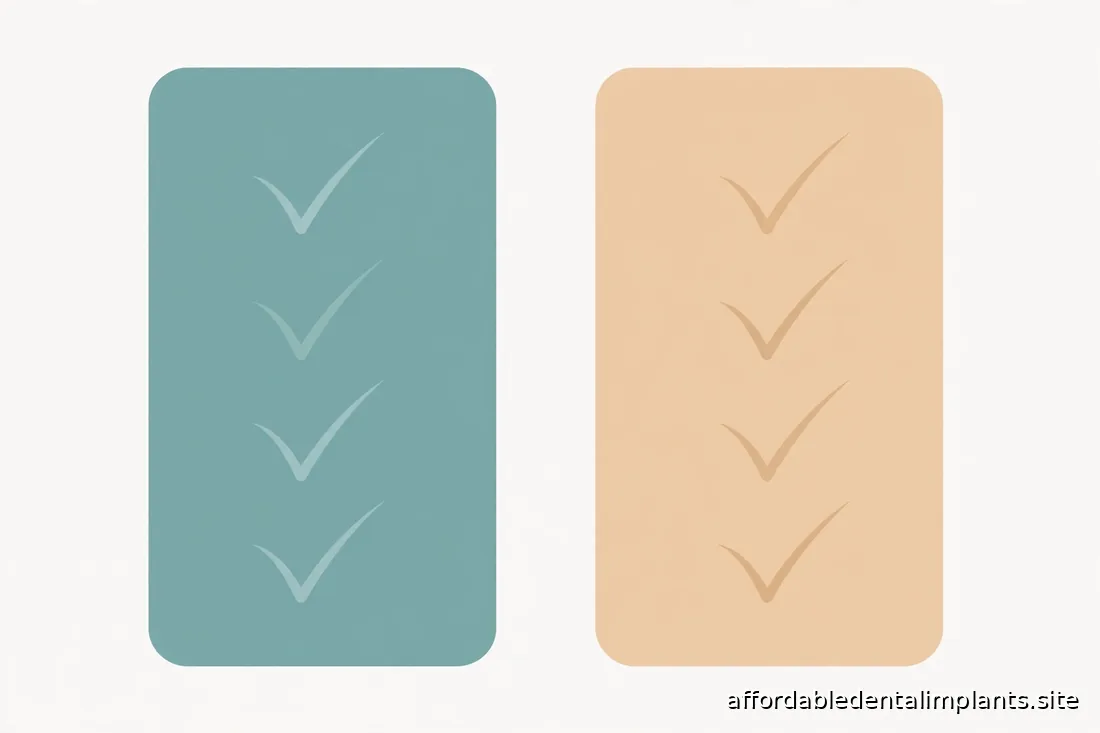 Abstract two-column comparison graphic in soft teal and sand tones, no readable text