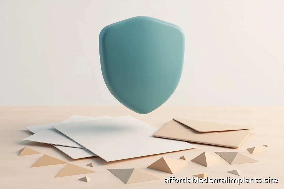 Abstract illustration of a shield and warning shapes over a desk with paperwork, no readable text